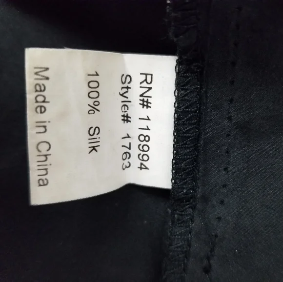 Piko 1988 Black Silk Short Dolman Sleeve Belted Mini Dress Size Medium - Picture 11 of 11